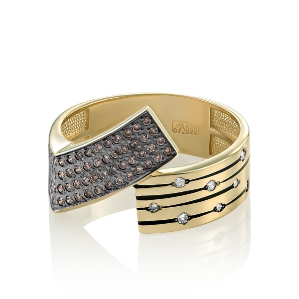 Кольцо из желтого золота с бриллиантами