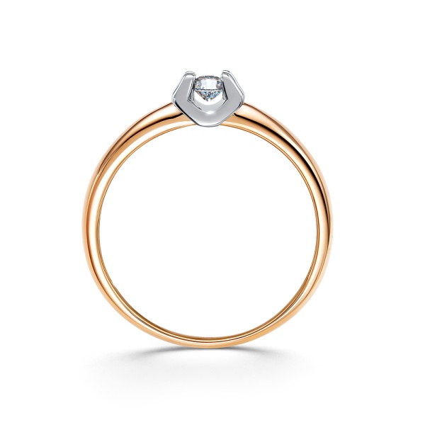 Кольцо из красного золота с бриллиантом