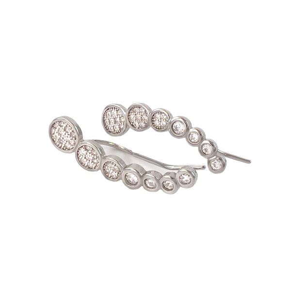 Серьги из серебра с фианитами