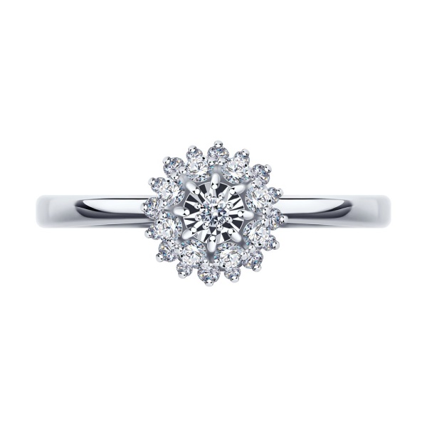 Кольцо из белого золота с бриллиантами