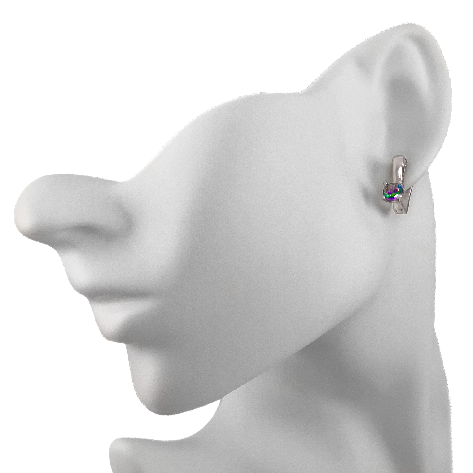 Серьги из серебра с мистик топазом