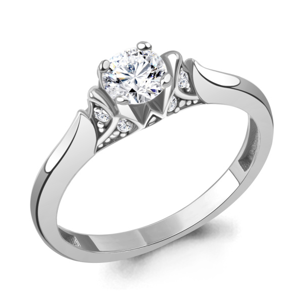 Кольцо из серебра с фианитами