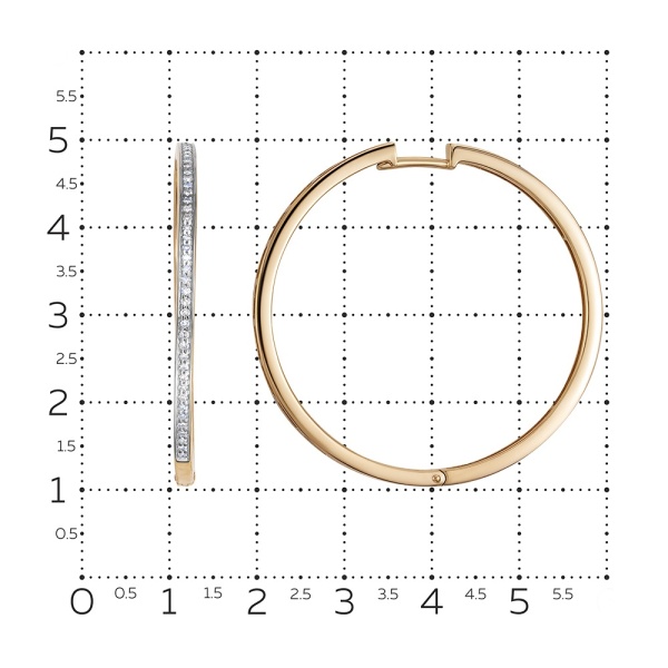 Серьги конго из красного золота с бриллиантами