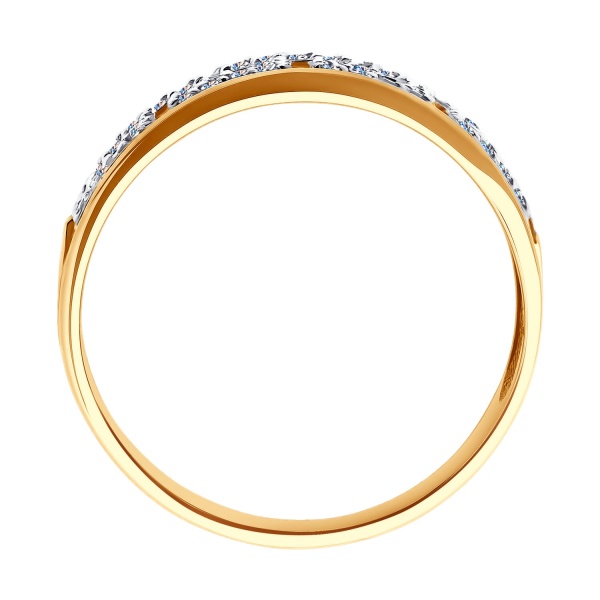 Кольцо из красного золота с фианитами