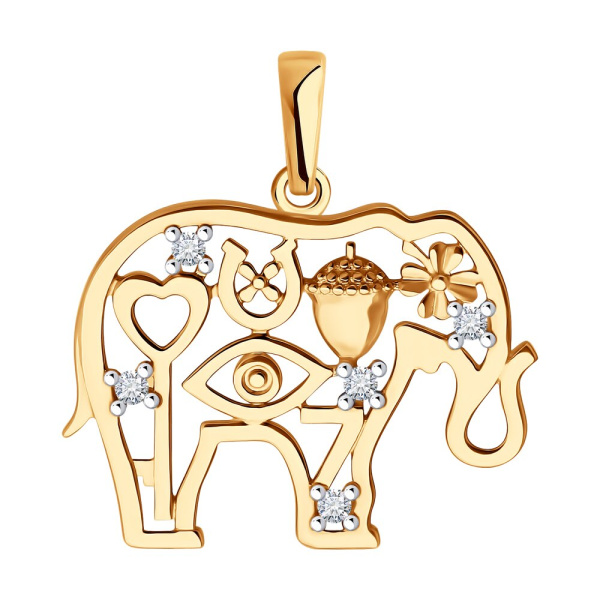 Подвеска-талисман «Слон» из красного золота