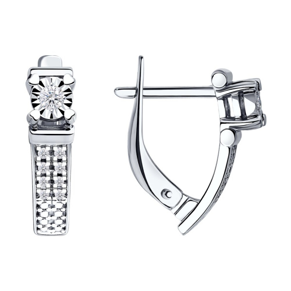 Серьги из белого золота с бриллиантами