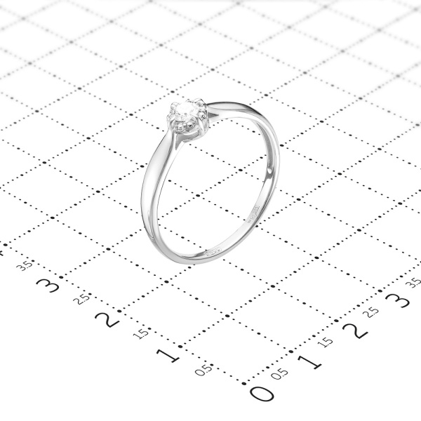 Кольцо из белого золота с бриллиантами