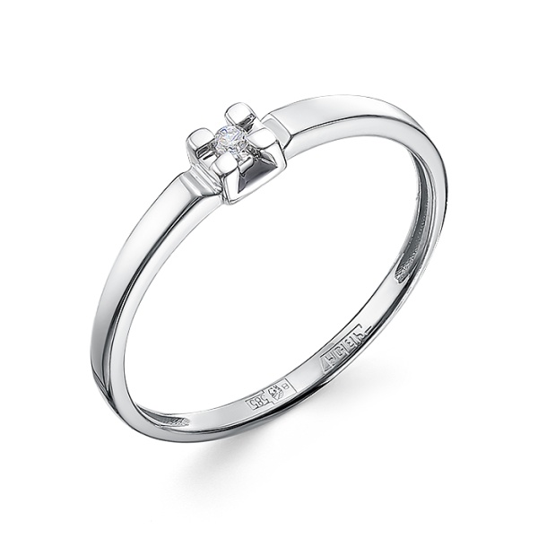 Кольцо из белого золота с бриллиантом