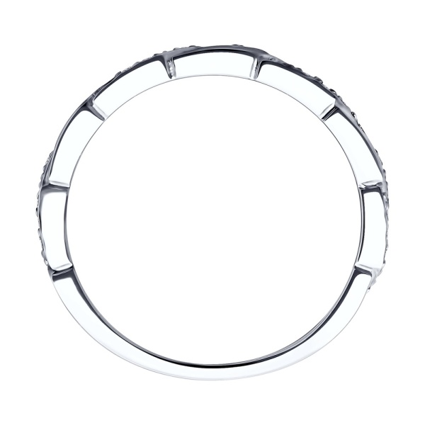 Кольцо из белого золота с фианитами