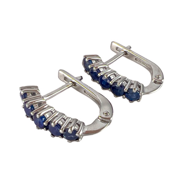 Серьги из серебра с сапфирами