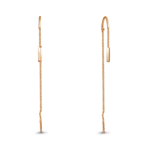 Серьги-цепочки из красного золота