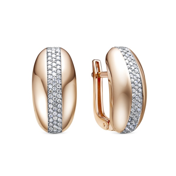 Серьги из красного золота с бриллиантами