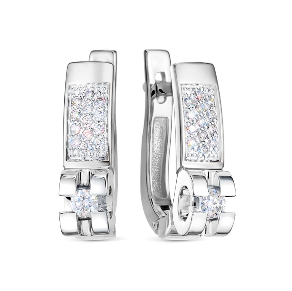 Серьги из белого золота с бриллиантами