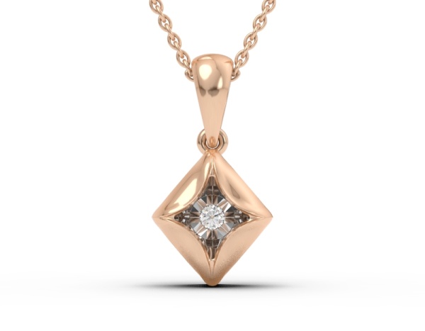 Подвеска из красного золота с танцующим бриллиантом