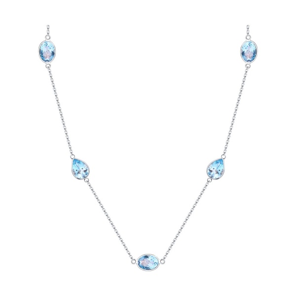 Колье из белого золота с топазами