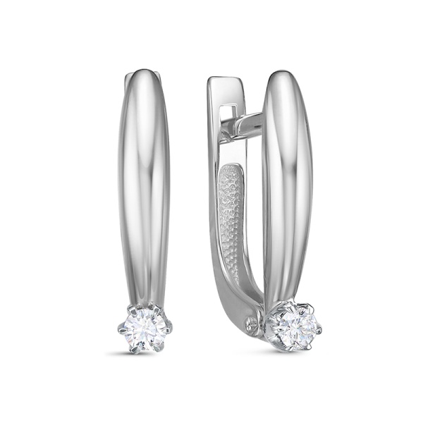 Серьги из белого золота с бриллиантами