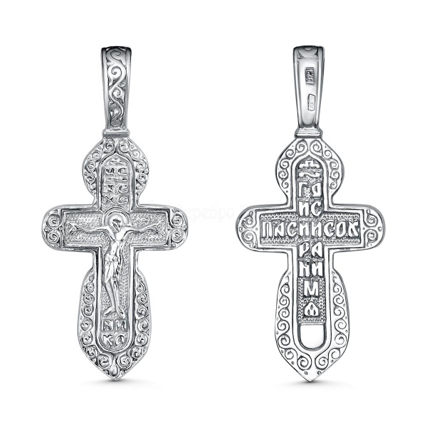 Крестик христианский из серебра 925 пробы