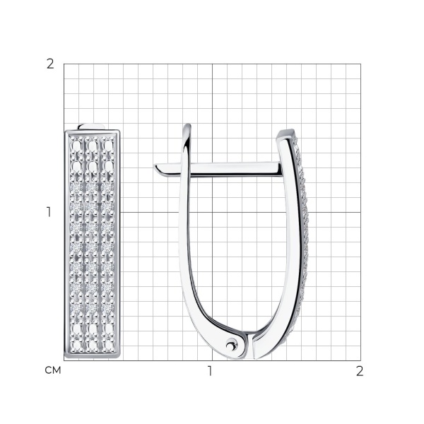 Серьги из белого золота с бриллиантами