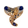 Брошь из золота с сапфиром и фианитами «Кобра»