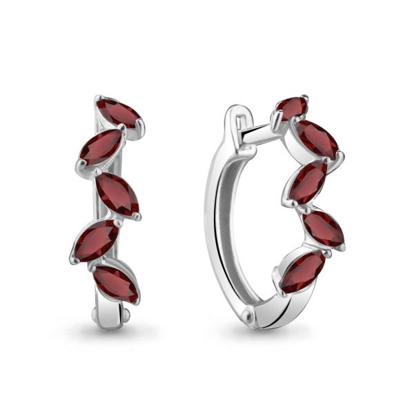 Серьги из серебра с гранатом