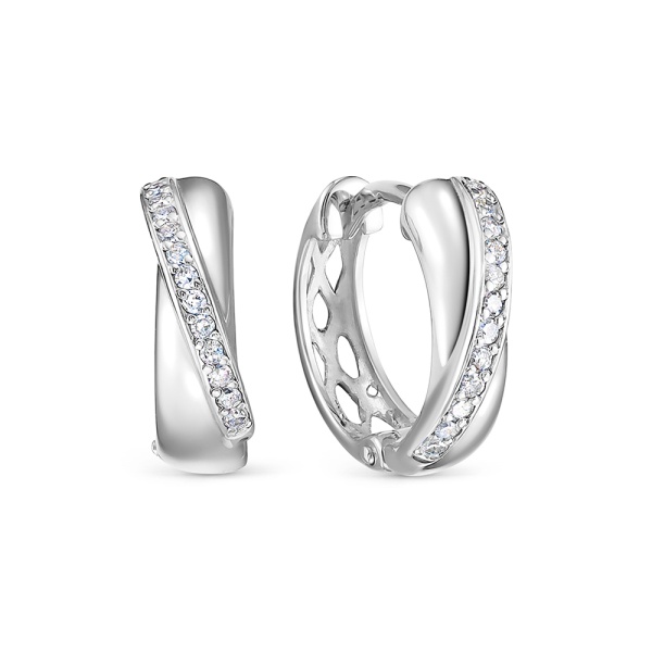 Серьги из белого золота с бриллиантами