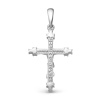 Крестик православный из белого золота с бриллиантами