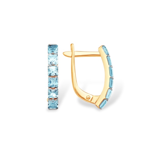 Серьги из красного золота с топазами