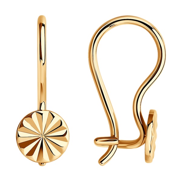 Серьги из красного золота 585 пробы