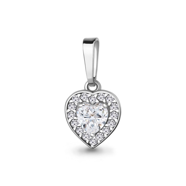 Подвеска из белого золота с фианитами