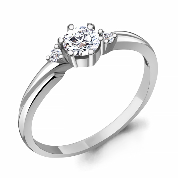 Кольцо из серебра с фианитами