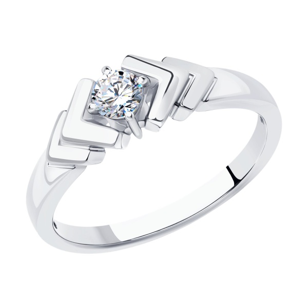 Кольцо из белого золота с бриллиантом