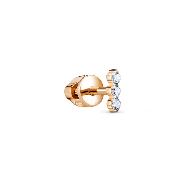 Моносерьга из красного золота с бриллиантами