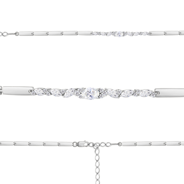 Браслет из серебра с фианитами