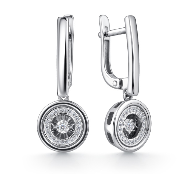 Серьги из белого золота с бриллиантами