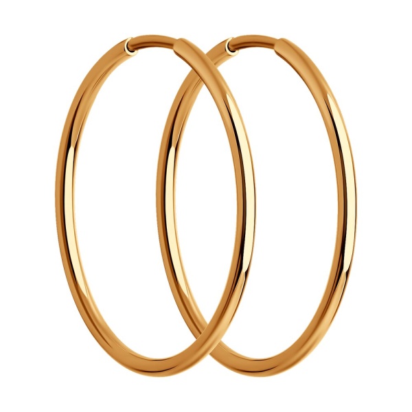 Серьги конго из красного золота