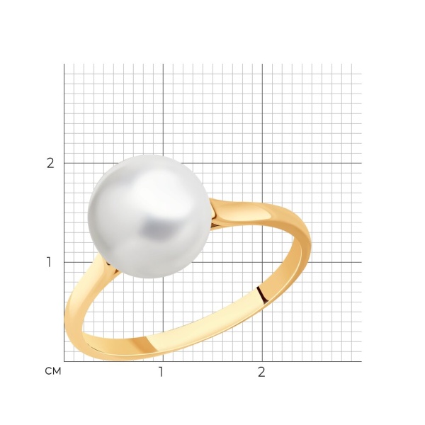 Кольцо из красного золота с жемчугом