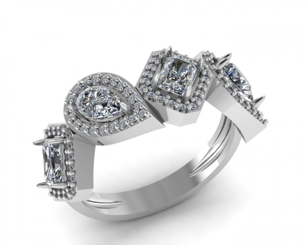 Кольцо из серебра с фианитами