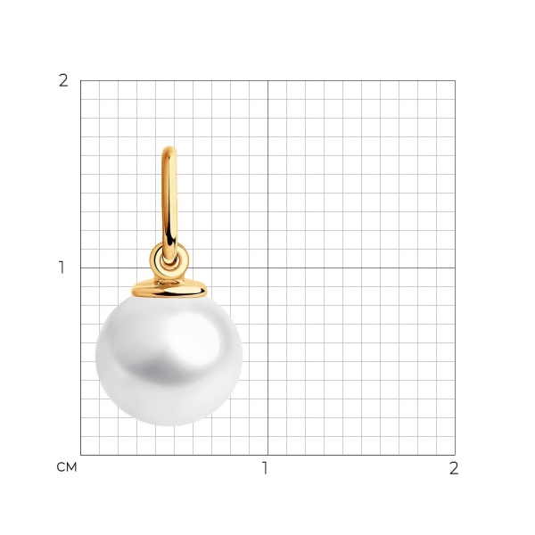 Подвеска из красного золота с жемчугом