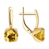 Серьги из красного золота с цитринами