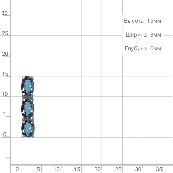 Подвеска из серебра с топазами Лондон