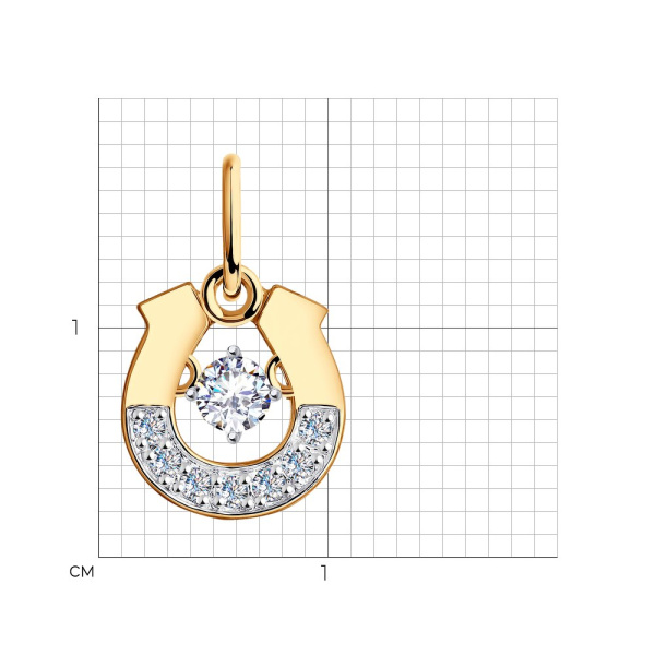 Подвеска из красного золота с фианитами