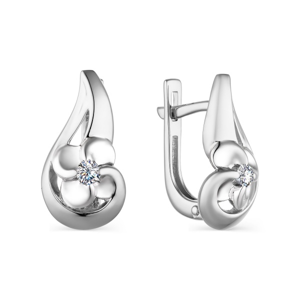 Серьги из белого золота с бриллиантами