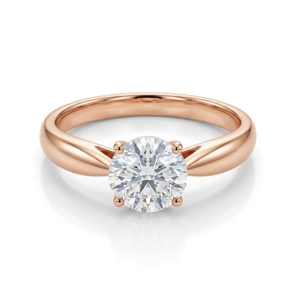 Кольцо из красного золота с бриллиантом