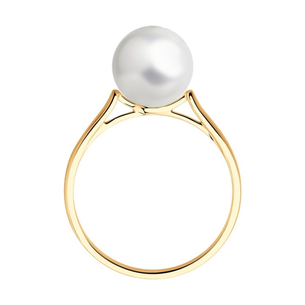 Кольцо из красного золота с жемчугом