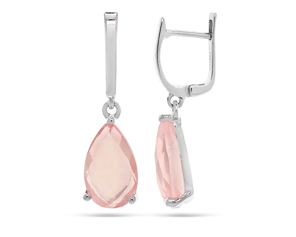 Серьги из серебра с кварцем