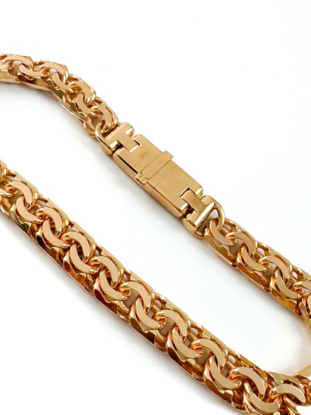 Браслет из красного золота, плетение «Бисмарк»