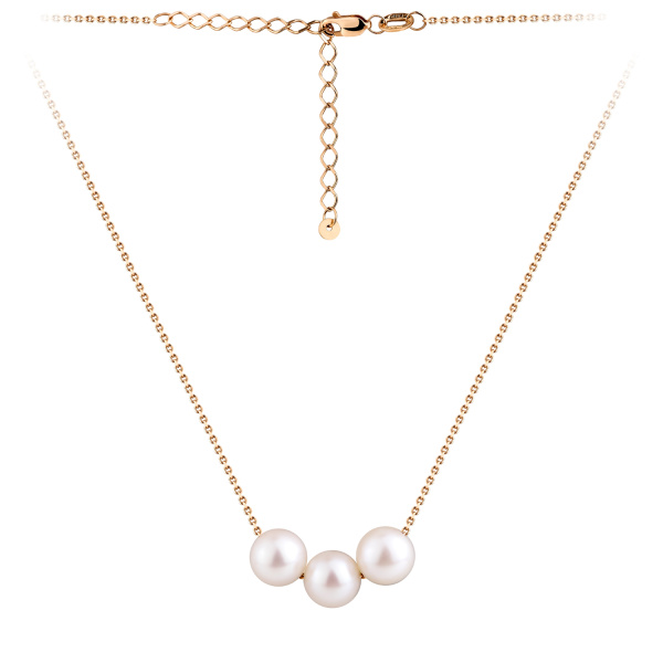 Колье из красного золота с жемчугом