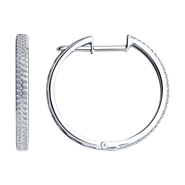 Серьги из белого золота с бриллиантами