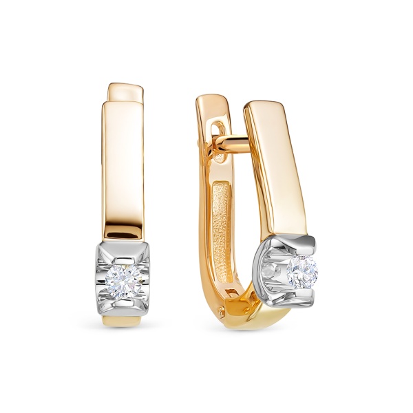 Серьги из красного золота с бриллиантами