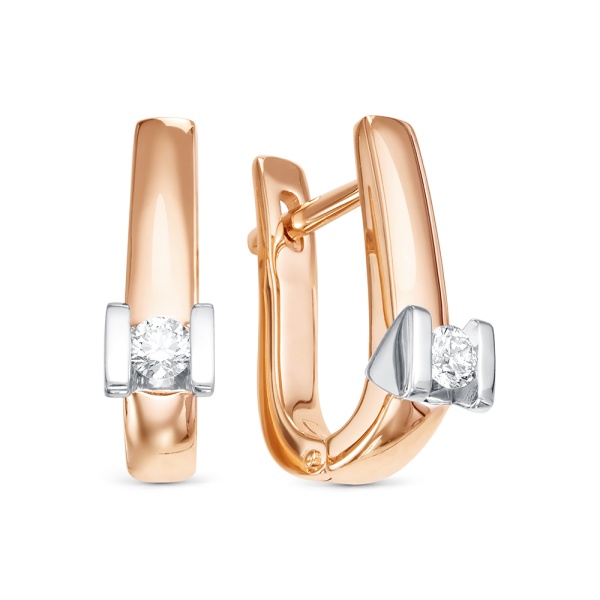 Серьги из красного золота с бриллиантами